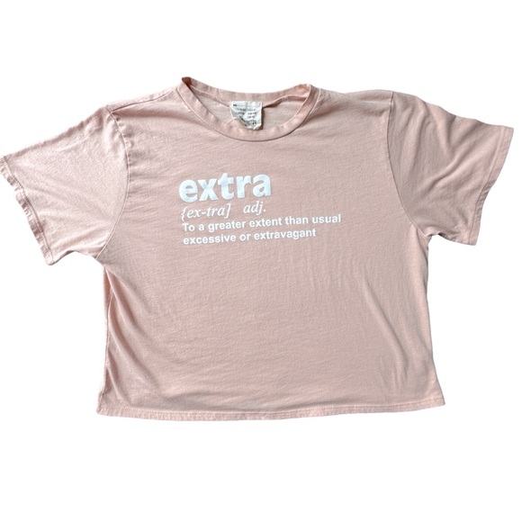 Extra Definition, funny, cropped T-shirt, light, pink, extra large - Picture 3 of 4